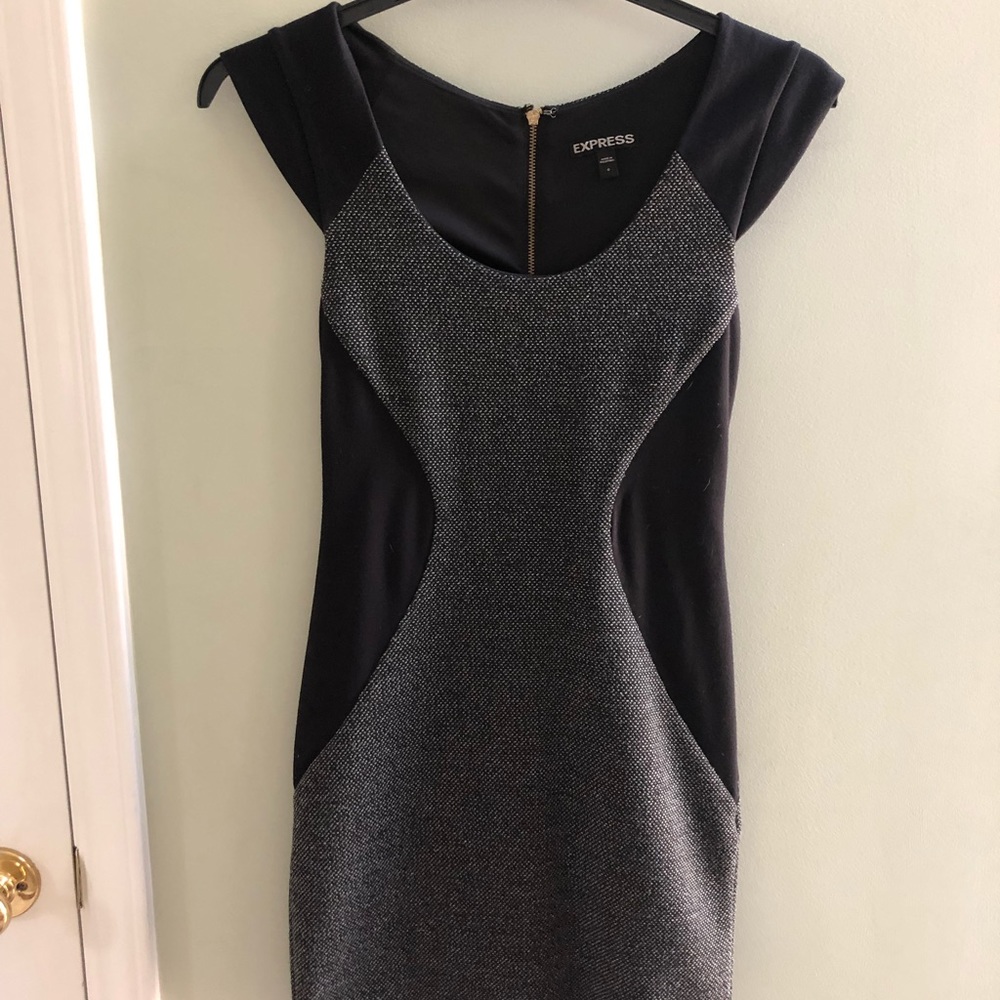Express Black and grey formal dress
